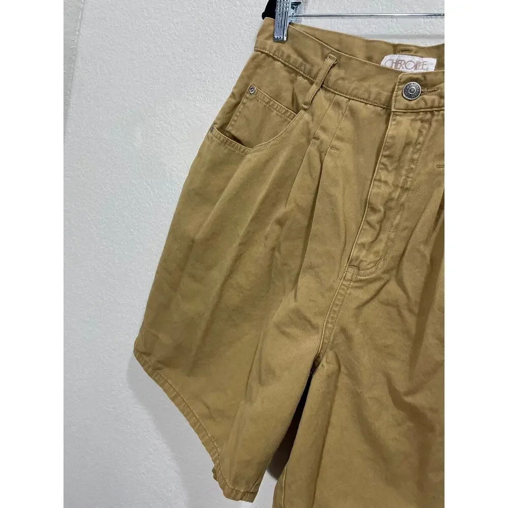 Vintage 90s Cherokee Khaki High-Rise Shorts Women's 29
